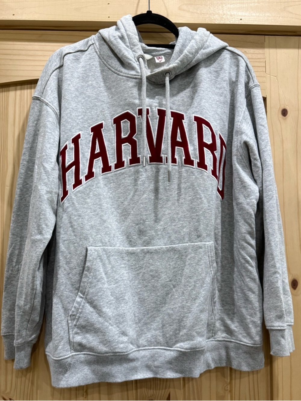 H&M Gray Hoodie with Maroon Harvard
